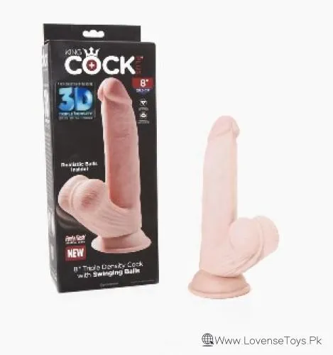 King Cock Ultra Realistic Suction Cup Dildo with Balls 8 Inch