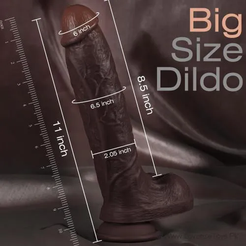 11 Inch Realistic Big Black Dildo Sex Toy